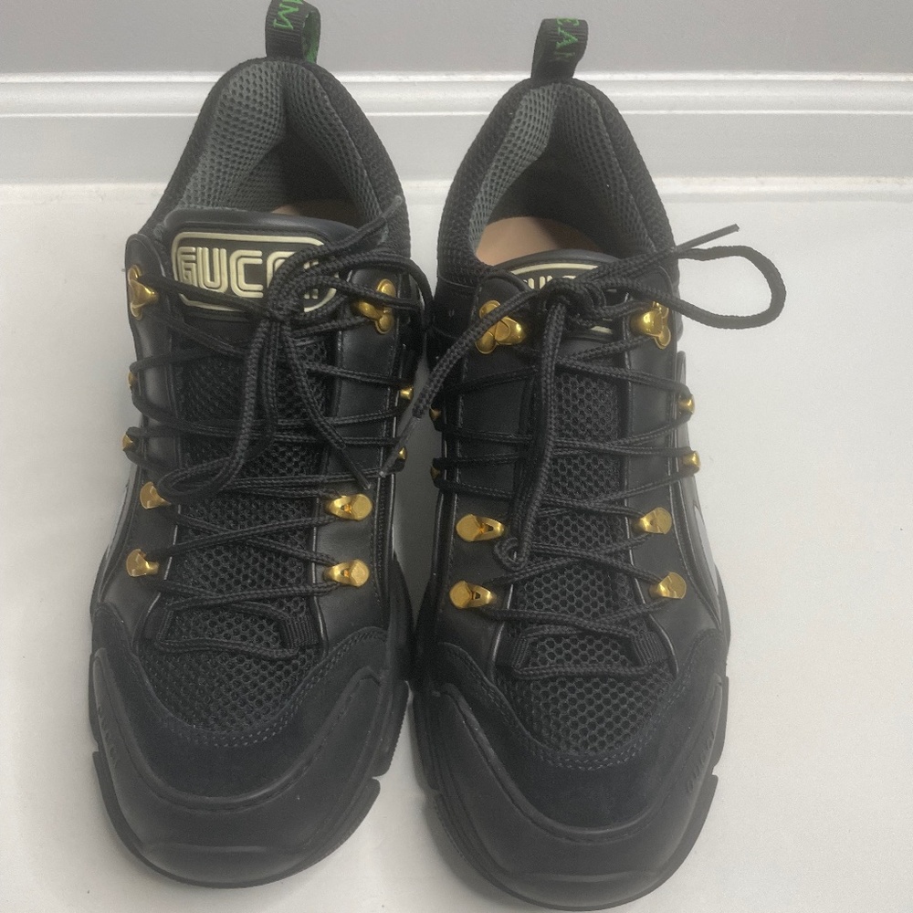 Gucci Team Flashtrek Black Lace up Hiking Sneakers Size 9.5 Italy - Picture 15 of 15